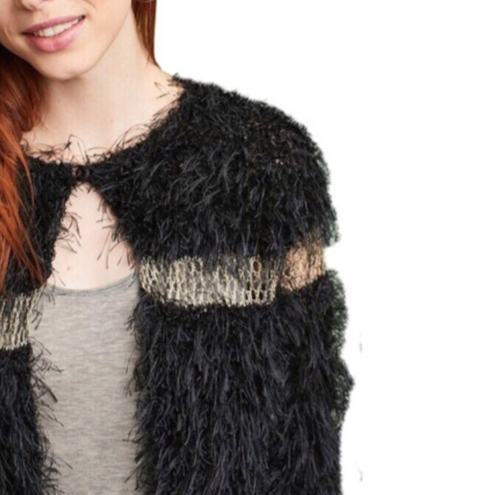 Anthropologie Diktons Metallic Cozy Cardigan